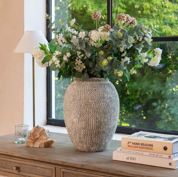 Birkdale Etched Tall Stone Vase