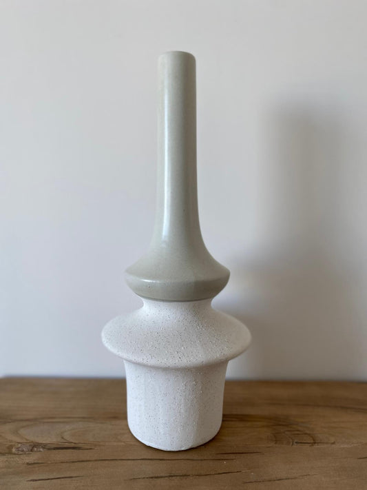Tall Stone Effect Dual Tone Vase (Grey)