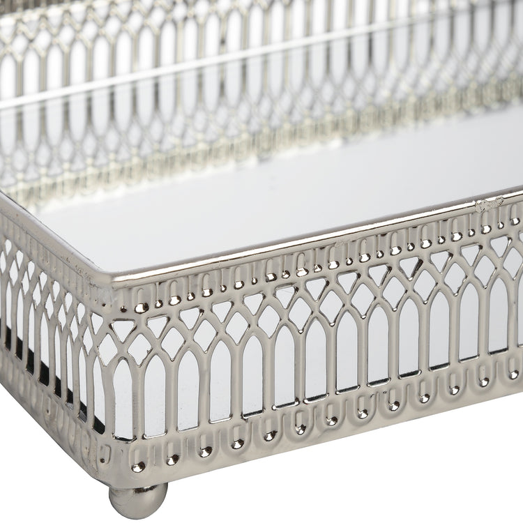 Pair of Mirrored Nickel Plated Trays