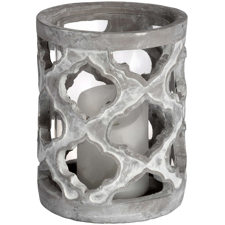 Small Stone Finish Patterned Candle Holder