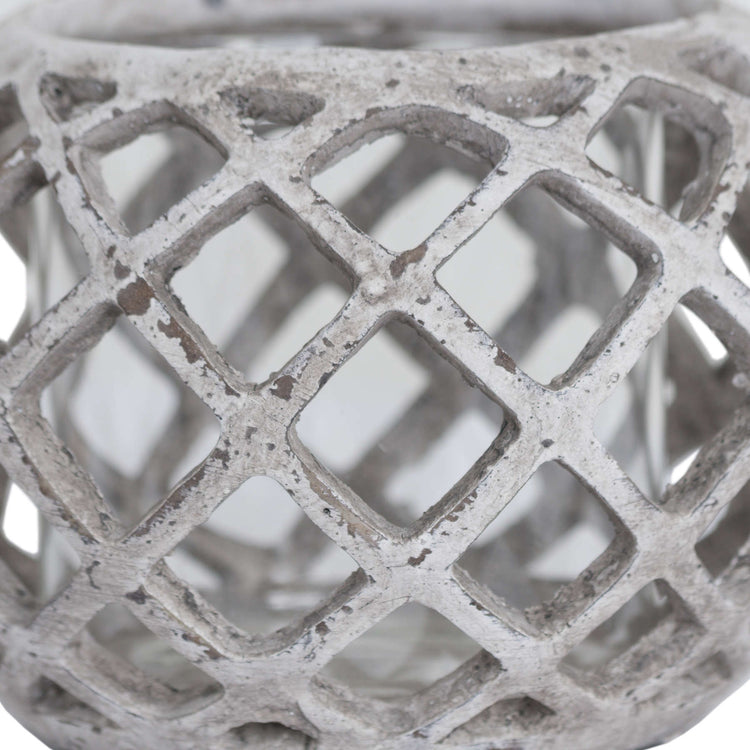 Large Round Lattice Hurricane Lantern