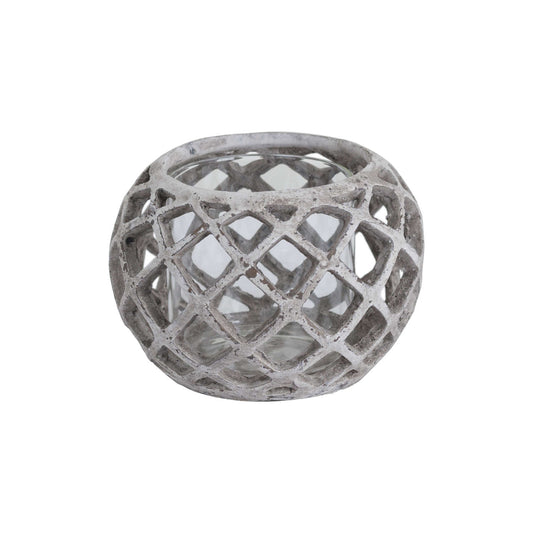 Large Round Lattice Hurricane Lantern