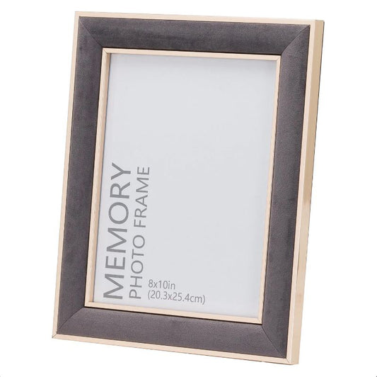 Grey Velvet & Gold Photo Frame 8x10