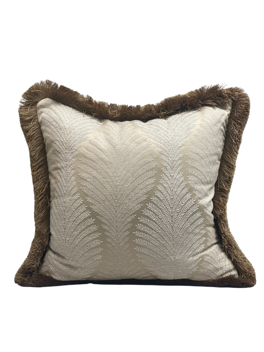 Foxley Caramel Deep Fringed Cushion