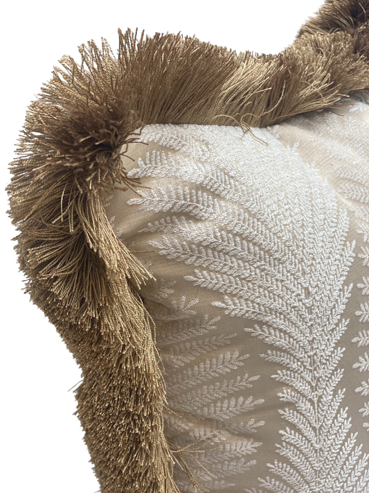 Foxley Caramel Deep Fringed Cushion