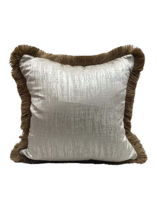 Elswick Champagne Deep Fringed Cushion