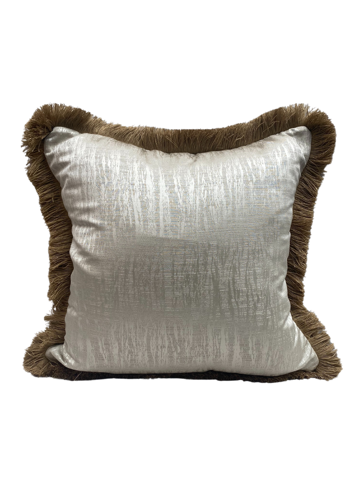 Elswick Champagne Deep Fringed Cushion