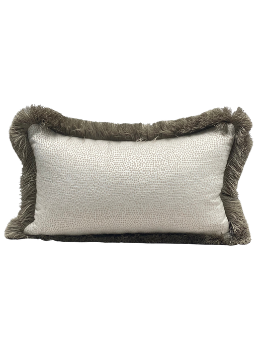 Wilby Champagne Small Fringed Cushion