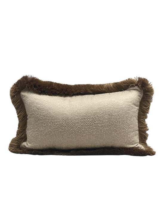 Wilby Caramel Small Fringed Cushion