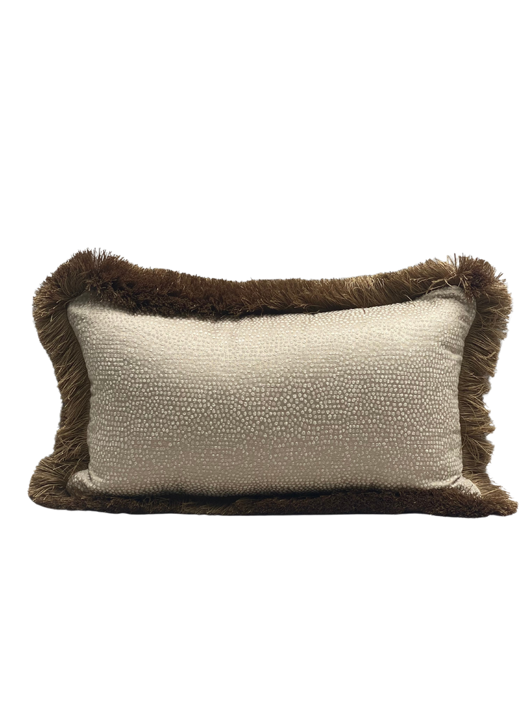 Wilby Caramel Small Fringed Cushion