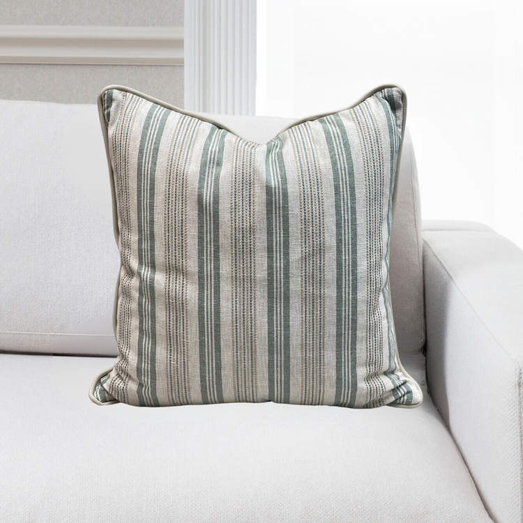 Positano Seafoam Piped Cushion