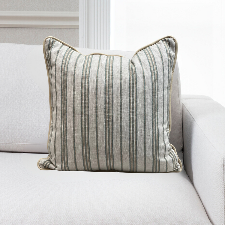 Marseilles Seafoam Piped Cushion