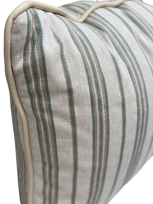 Marseilles Seafoam Piped Cushion