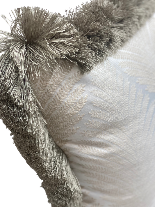 Foxley Champagne Deep Fringed Cushion