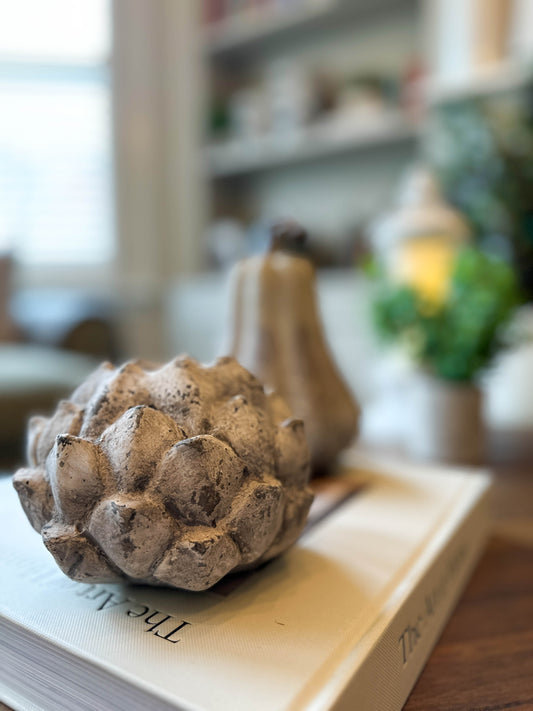 Large Stone Effect Acorn Tea Light Holder