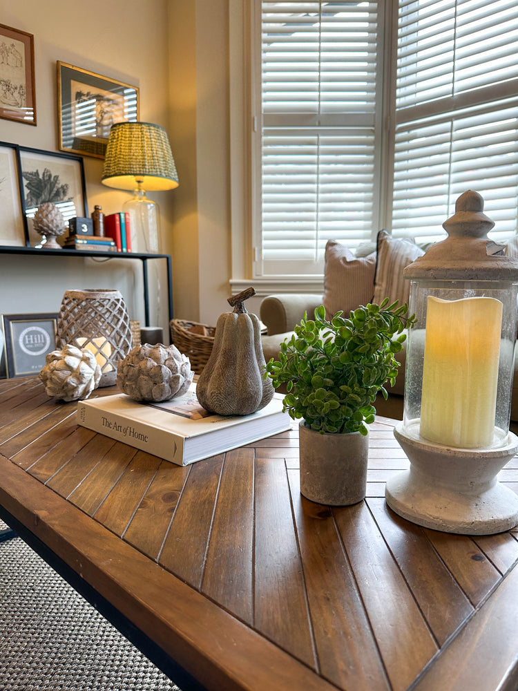 Faux Basil Plant In Stone Effect Pot