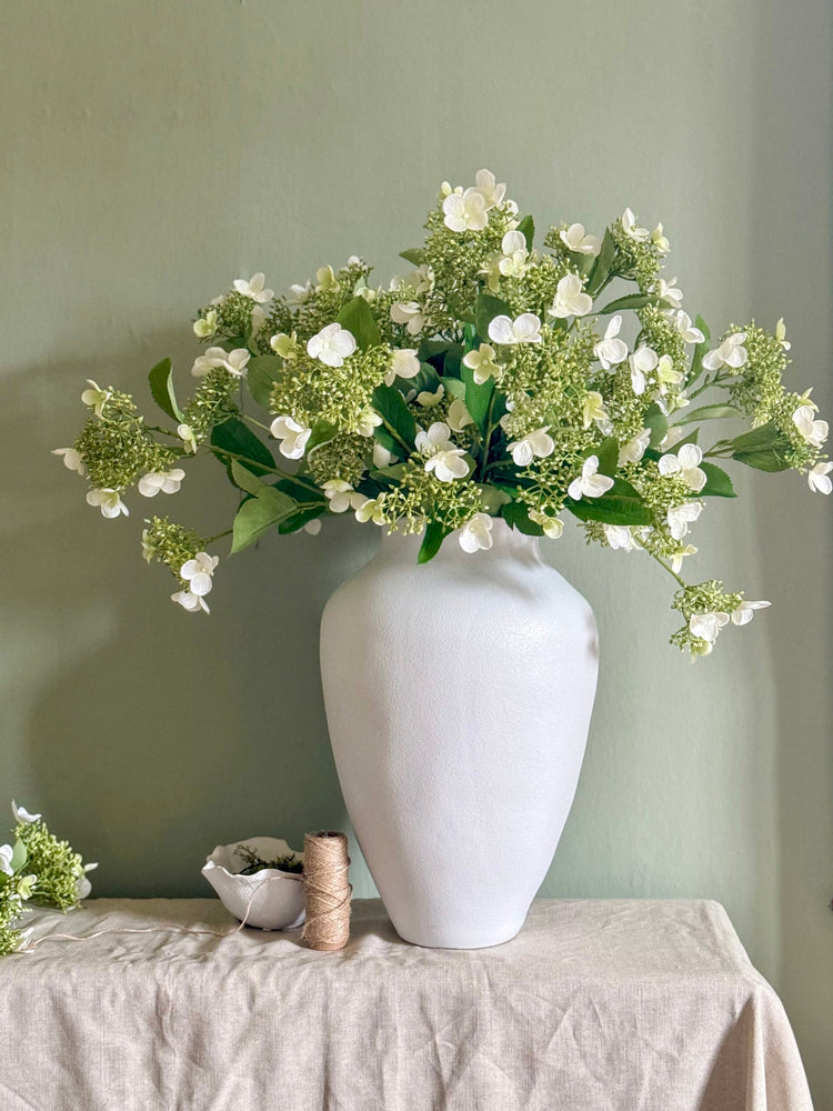 Budding White Viburnum Spray