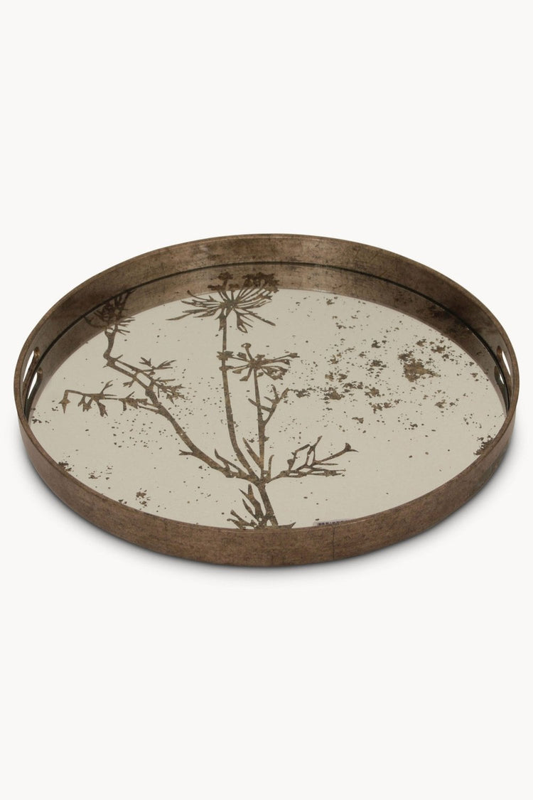 Wolseley Large Round Mirrored Cow Parsley Tray