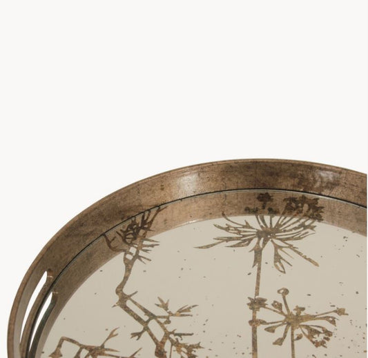 Wolseley Large Round Mirrored Cow Parsley Tray