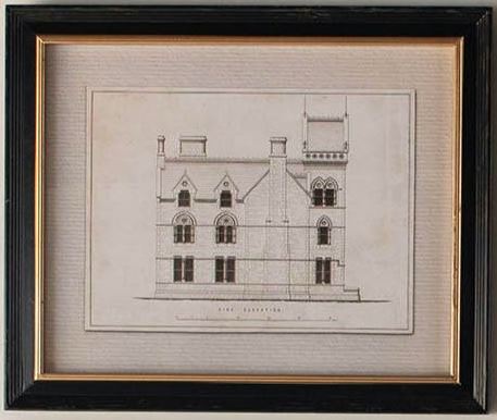 Set of 4 Framed Architectural Artwork