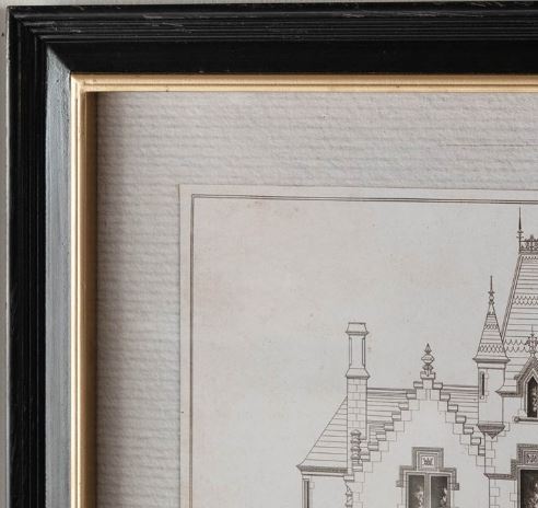 Set of 4 Framed Architectural Artwork