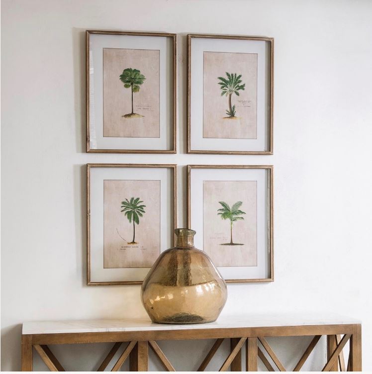 Set of 4 Framed Tropical Artwork