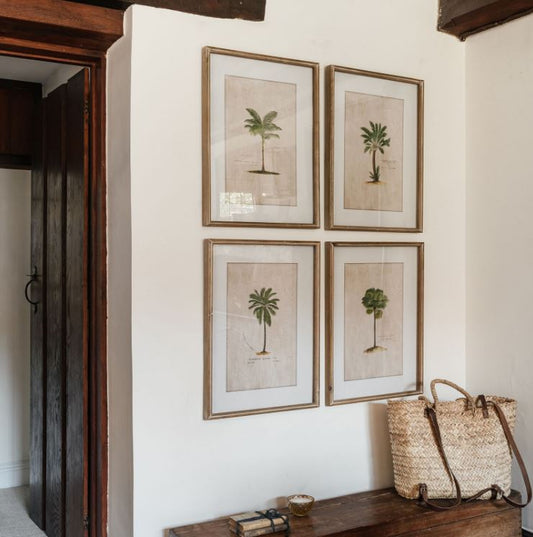 Set of 4 Framed Tropical Artwork