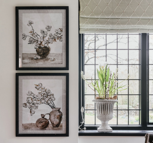 Set of 2 Framed Potted Flower Prints